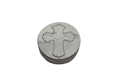 2" Box with Cross Pewter
