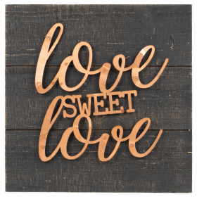 Love Sweet Love Copper Metal Mdf Wall Plaque