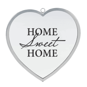 Heart Mirror Home Sweet Home Sm Silver