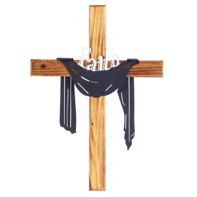 Metal Wood Faith Wall Cross