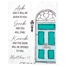 Plaque Wall Ask Seek Knock Mdf