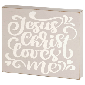 Plaque Jesus Christ Loves Me Mdf