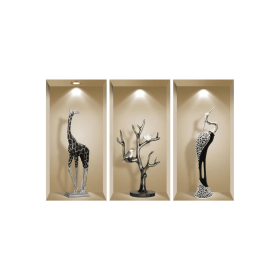 Set of Three Ama Faux Niche 3D Peel and Stick Wall Decals