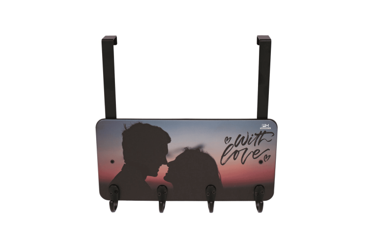 FantasHome Over The Door Hook Rack with 4 Hooks - Sweet Love