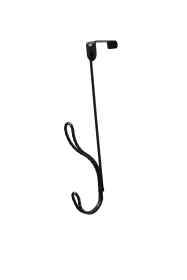 FantasHome Over The Door Hook Rack with 2 Hooks - Twisted Design (Black)