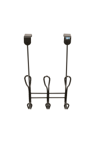 FantasHome Over The Door Hook Rack with 6 Hooks - Twisted Design (Black)