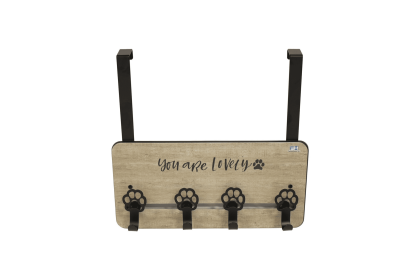 FantasHome Over The Door Hook Rack with 4 Adjustable Hooks - Cat Feet Pattern