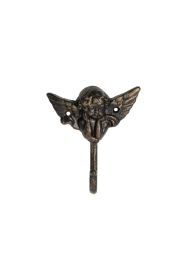 FantasHome Wall Mounted Cast Iron Home Decor Single Hook (Large Angel)