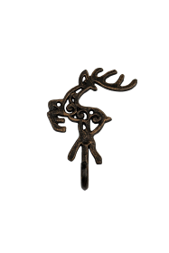 FantasHome Wall Mounted Cast Iron Home Decor Single Hook (Reindeer)