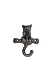 FantasHome Wall Mounted Cast Iron Home Decor Single Hook (Cat)