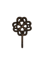 FantasHome Wall Mounted Cast Iron Home Decor Single Hook (Stylized Flower)