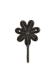 FantasHome Wall Mounted Cast Iron Home Decor Single Hook (Flower)
