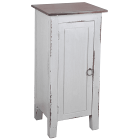 Sunset Trading Cottage 1 Door Accent Cabinet | Distressed Gray/Old Java Solid Wood | Fully Assembled Cupboard