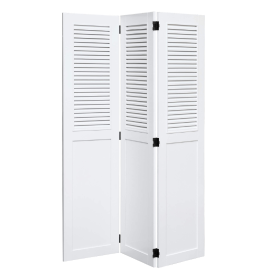 Sunset Trading White Shutter Wood Room Divider | Fully Assembled