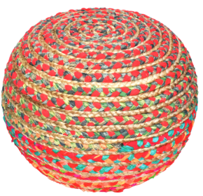 Jute Chindi Pouf