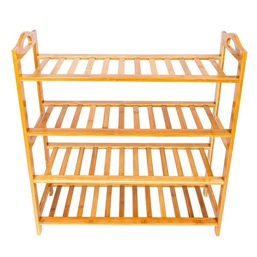 Bamboo Shoe Rack 4-Tier Entryway Shoe Shelf Storage Organizer for Home & Office Easy to Assemble Wood Color Bamboo Shoe Rack 4-Tier Entryway Shoe Shelf Storage Organizer for Home & Office Easy to Assemble Wood Color