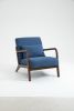 Mid Century Modern Accent Chair with Wood Frame, Upholstered Living Room Chairs with Waist Cushion, Reading Armchair for Bedroom Sunroom