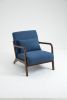 Mid Century Modern Accent Chair with Wood Frame, Upholstered Living Room Chairs with Waist Cushion, Reading Armchair for Bedroom Sunroom