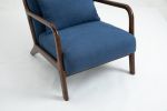 Mid Century Modern Accent Chair with Wood Frame, Upholstered Living Room Chairs with Waist Cushion, Reading Armchair for Bedroom Sunroom