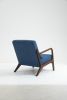 Mid Century Modern Accent Chair with Wood Frame, Upholstered Living Room Chairs with Waist Cushion, Reading Armchair for Bedroom Sunroom