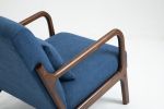 Mid Century Modern Accent Chair with Wood Frame, Upholstered Living Room Chairs with Waist Cushion, Reading Armchair for Bedroom Sunroom