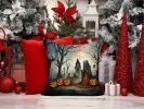 The Weeping Woman Spooky Halloween Throw Pillow Machine Washable, Indoor Outdoor Decorative Pillow for Couch, Bed or Patio, 14Hx14W