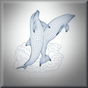 Dolphins (Base Size: 3 1/2" Round Base)