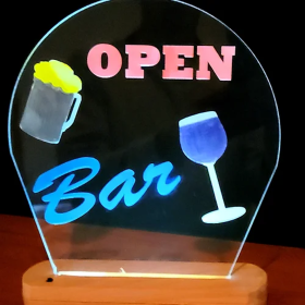 Open Bar (Base Size: 5 1/2" Solid Wood Base)