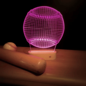 Baseball LED Lamp (Base Size: 13" Strip Base for 12" x 12" Acrylic Insert)