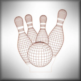 Bowling Balls (Base Size: 13" Strip Base for 12" x 12" Acrylic Insert)