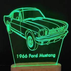 1966 Ford Mustang (Base Size: 5 1/2" Solid Wood Base)