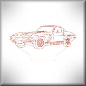 1966 Corvette (Base Size: 5 1/2" Solid Wood Base)