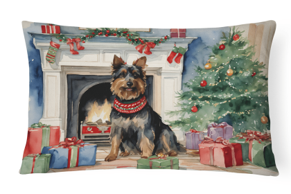 Waiting on Christmas Throw Pillow (Dog Breed: Australian Terrier 1232)