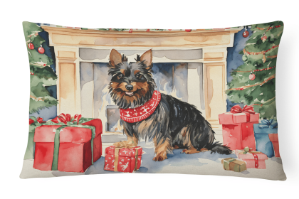 Waiting on Christmas Throw Pillow (Dog Breed: Australian Terrier 1233)