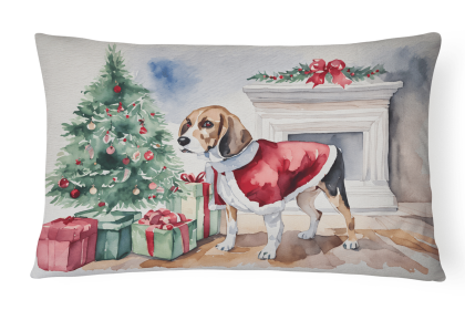 Waiting on Christmas Throw Pillow (Dog Breed: Beagle 1245)
