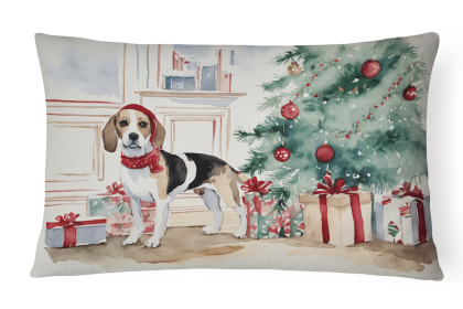 Waiting on Christmas Throw Pillow (Dog Breed: Beagle 1247)