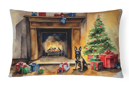 Waiting on Christmas Throw Pillow (Dog Breed: Belgian Malinois 1252)