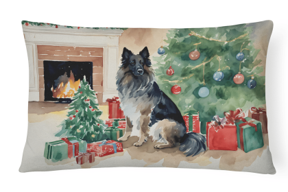 Waiting on Christmas Throw Pillow (Dog Breed: Belgian Tervuren 1256)