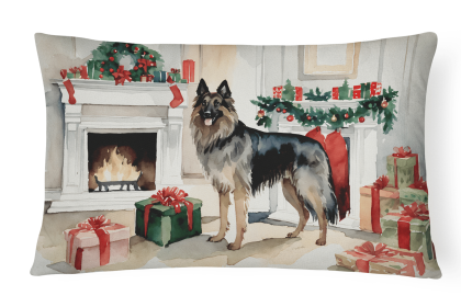 Waiting on Christmas Throw Pillow (Dog Breed: Belgian Tervuren 1258)