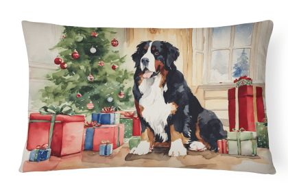 Waiting on Christmas Throw Pillow (Dog Breed: Bernese Mountain Dog 1262)