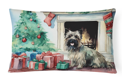 Waiting on Christmas Throw Pillow (Dog Breed: Cairn Terrier 1307)