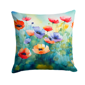 Flowers in Watercolor Throw Pillow (Dog Breed: Anemones 1546)