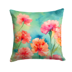 Flowers in Watercolor Throw Pillow (Dog Breed: Carnations 1549)