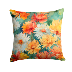 Flowers in Watercolor Throw Pillow (Dog Breed: Chrysanthemums 1554)