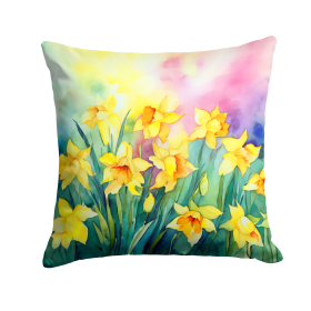 Flowers in Watercolor Throw Pillow (Dog Breed: Daffodils 1560)