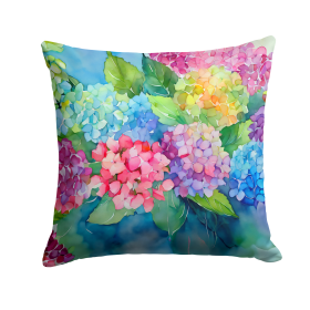Flowers in Watercolor Throw Pillow (Dog Breed: Hydrangeas 1577)