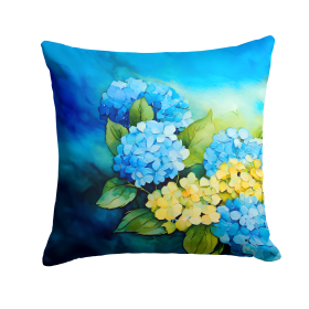 Flowers in Watercolor Throw Pillow (Dog Breed: Hydrangeas 1578)