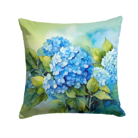 Flowers in Watercolor Throw Pillow (Dog Breed: Hydrangeas 1580)