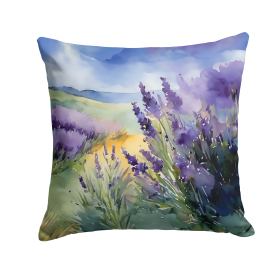 Flowers in Watercolor Throw Pillow (Dog Breed: Lavender 1583)