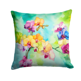 Flowers in Watercolor Throw Pillow (Dog Breed: Orchids 1598)